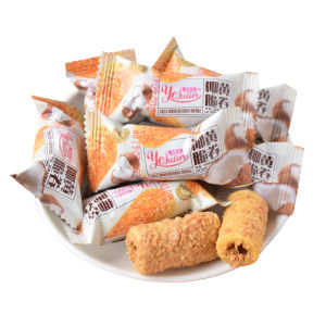 Handmade Coconut Milk Flavored Egg Roll Biscuits Crispy Snacks Leisure Coconut Yellow Crisp Roll Cookies from Fujian China