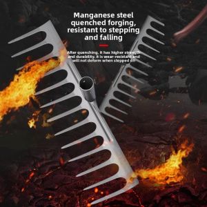 MONLEYTA | German Stainless Steel Nine-Toothed Ditcher Farm Tool Weed Killer Earth Loosener Flat Shape Manganese Steel High Carbon Steel