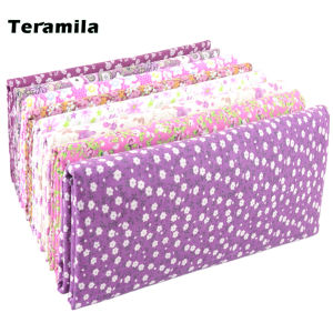 Premium Cotton Fabric Per Meter Pink Purple Floral Print DIY Craft Sewing Material For Patchwork Quilt Cushion Cover 100cmX160cm