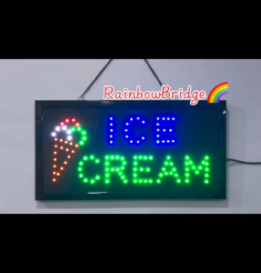 ICE CREAM - RAINBOW BRIDGE LED SIGNAGE (Model: 2244 G New-Small-Large) #SIZE: W48cm & W60cm Big #881