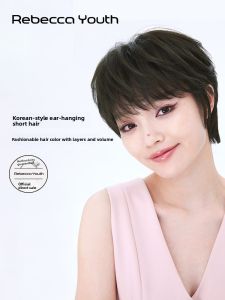 Rebecca(维倍加) | Rebecca Hand-Woven Short Hair Wig Womens French Parting Full Real Hair High Breathability Korean Style Fashionable Head Cover