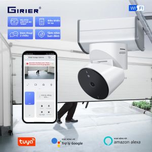 GIRIER Tuya Bộ Mở Cửa Nhà Để Xe Thông Minh WiFi Với Camera An Ninh 1080P Phát Hiện Chuyển Động Tầm Nhìn Ban Đêm Tương Thích Với Alexa Google
