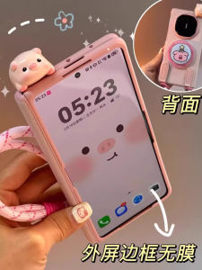 เคสโทรศัพท์มือถือแบบพับได้พร้อมขาตั้งแบบสะพายข้างสำหรับผู้หญิง ดีไซน์หรูหรา ด้านหลังหนัง ด้านในนิ่ม ด้านนอกแข็ง ป้องกันการตกหล่น