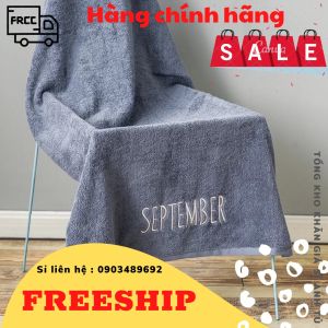 [SIÊU RẺ] Khăn tắm xuất Nhật thêu logo theo tháng sinh 70x140cm