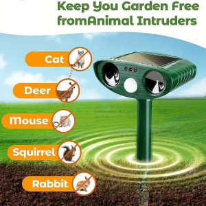 1pc ultrasound Repellant Cat Dog Repellant Solar Powered Rechargeable Garden Waterproof creature Deterrent For Farm Yard