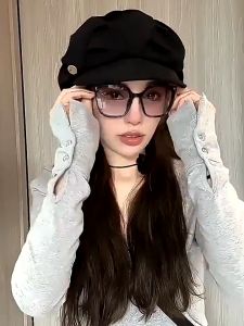 Korean Plain Color Foldable Newsboy Cap Beret Hat For Women