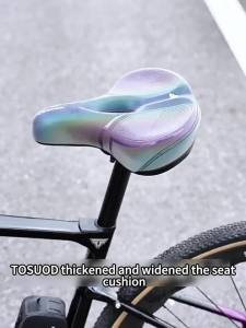 TOSUOD | TOSUOD Bicycle Glossy Black Saddle Waterpoor Breathable Soft And Comfortable Anti-slip Bike Seat Cycling Accessories