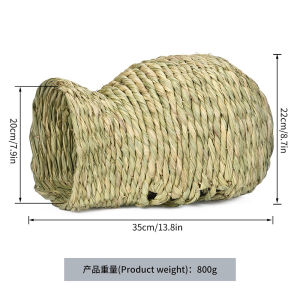 Breathable Edible Stress Relief Toy Rabbit Guinea Pig Teeth Grinding Timothy Grass House Tunnel Pet Supplies Rabbit Accessories