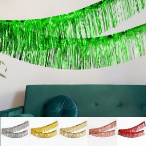 300x30cm Christmas Laser Glitter Rain Silk Pull Flag Shiny Reusable Attractive Rain Curtain Party Table Skirt Glitter Tassel Flower Link Daily Necessities