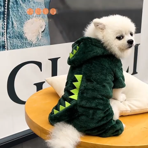 Quần áo áo khoác ấm cho Chó Mèo hình khủng long hổ vằn (mẫu mới) - Hara Pet Store