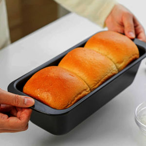 3Pcs Rectangular Baking Bread Loaf PanGray Carbon Steel Nonstick Loaf Pan for Baking Homemade BreadToastBrownies and Pound