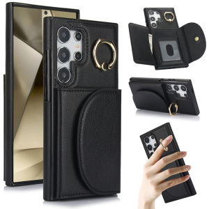 Cards Slot Case For Samsung Coin Purse Cases Mobile Phone Shell With Card Holder Casing For Samsung Galaxy S25 Ultra S25 Plus S24 Ultra S23 Plus S22 Ultra S21 Plus S24 FE S24U S25U Leather Cover With Wallet Bag