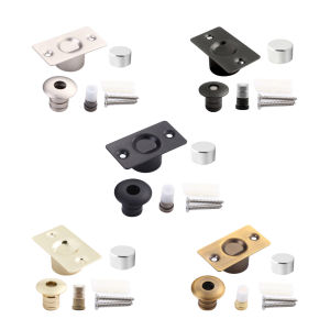 MOJOYCE Magnetic Brass Door Stops Anti-collision Hidden Door Catchs Soft-lock Floor Mounted Door Stop Mute for Home Office Hotel