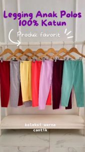 Paket Celana Legging Anak Perempuan: Bahan Spandeks Polos & Warna Polos
