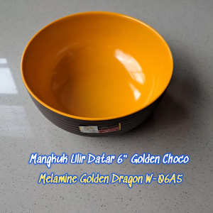 Mangkuk Ulir Datar 2 Warna 6" Melamine - Golden Dragon W-06A5