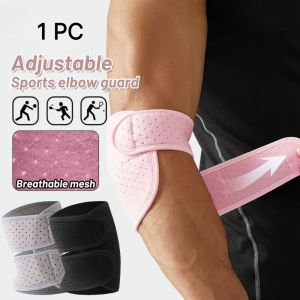 1pc Adjustable Compression Elbow Brace Breathable Tennis Elbow Sleeve Open Design Double Straps Elbow Support Fixed Compression