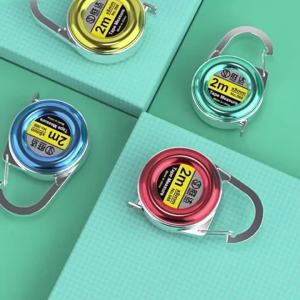 Aideepen | Retractable Keychain Tape Measur Portable Mini Centimeter Inch Retractable Ruler Roulette 2 Meter Measure Tape Gift