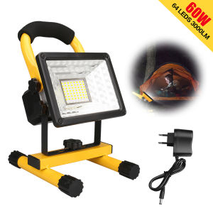 60W LED Work Lights: Rechargeable Floodlight & Waterproof Portable Emergency Job Site Lights