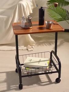 ATH โต๊ะกาแฟ โต๊ะข้าง โต๊ะข้างโซฟา โต๊ะกลางพร้อมตะกร้า โต๊ะกลางเคลื่อนที่ได้ โต๊ะกลางมินิมอล แข็งแรงทนทาน น้ำหนักเบา วางของได้มาก