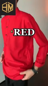 Baju Raya / Baju Melayu /Baju Kurta Dewasa / KURTA LELAKI BERKOLAR LENGAN PANJANG COTTON / POCKET