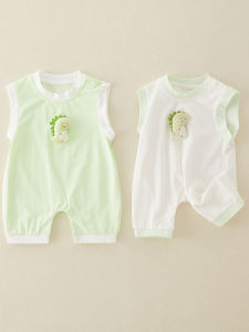 Summer Baby Clothes Sleeveless Romper Thin Breathable Pure Cotton Haili Summer Vest Crawler Suit Summer for Newborn Boys