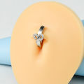 1PC Surgical Steel Cz Butterfly Bee Belly Button Ring Septum Ring Clicker Belly Clip Navel Ring Curved Barbell Piercing Jewelry. 