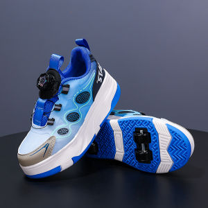 KUOBURENSHENG | Roller Shoes For Kids 4Wheels Breathable Mesh Rotatable Buckle