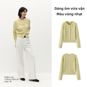 Semir | Áo Cardigan Dệt Kim Tay Ngắn Cổ Thường Mùa Đông