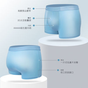 Comfortable Breathable Ice Silk Boxer Shorts Mens Thin Waistband Underwear Summer Large Size Flat Angle Pants Head
