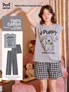 MiiOW | Breast Padded Cartoon Sleeveless Pajama Set