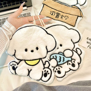 Adorable Dog Towel Kitchen Bathroom Hanging Style Small Coral Fleece Quick Dry Absorbent Wipe Floor Cleaning Tool for Dormitory