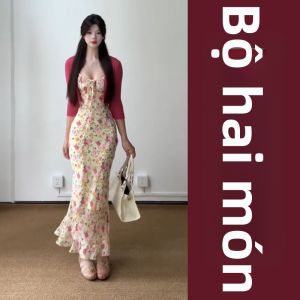SENWA | Đầm Hè Biển Hoa Pháp Dây Đeo