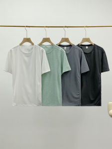 เสื้อยืดแขนสั้นผ้าโพลีเอสเตอร์สำหรับกลางแจ้ง แห้งเร็ว ระบายอากาศได้ดี สำหรับการออกกำลังกาย วิ่ง ฝึกซ้อม ลำลอง คอตั้ง ฤดูร้อน