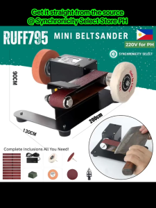 RUFF775 Mini Belt Sander Grinder 7-Speed Adjustable Polisher 775W / 795W Motor TESGEAR Series Multi-Angle Grinding DIY Woodworking Metal Knife Sharpening Resin Jewelry Crafts with Accessories for Sanding Polishing Cutting Drilling and More