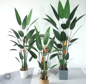 BIRD OF PARADISE Artificial Plant Artificial Flower Faux Greenery Potted Plant Home Decoration Indoor Outdoor Decorative Plants for Living Room Bedroom Office Desk Tabletop Garden Café Event Wedding Artificial Decorative Plant Ornament Accessories