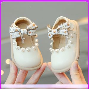 Princess Shoes for Girls Soft Bottom Anti-Slip Small Leather Spring Autumn Baby Single Shoes Infant Toddler Kids Footwear