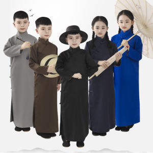 Childrens Performance Costume Set Long Robe Performance Outfit Traditional Chinese Clothing Student Teacher Mr.Ruixi