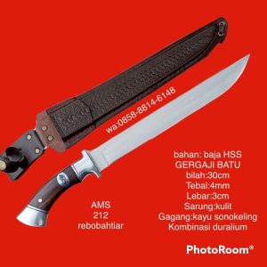 golok sembelih baja hss gergaji batu super tajam
