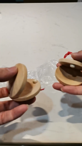Wooden Castanets Wood Percussion Flamenco Musical Instrument Kids Children Toddler Toys 1 Pcs