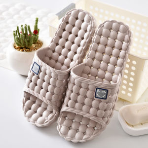 Mens Summer Bath Slippers Breathable Natural Rubber Clog Shoes Anti-Slip Hole Design Home Comfortable Flat Heel Pure Color