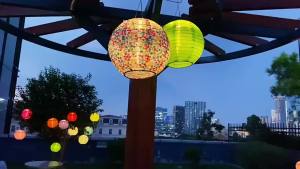 Solar Lanterns Outdoor Weatherproof – Pack of 4 20 Cm Solar LED Lantern Nylon Hanging Solar Powered Garden Lantern Lighting for