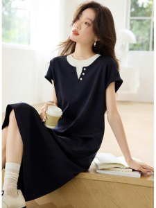 MOHANYIMEI | Color-blocked Outdoor Casual Versatile Dress