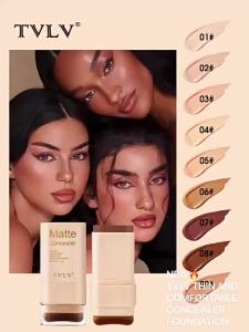 15g 2-in-1 Foundation Eraser Double-ended Concealer Stick With Brush Head Waterproof Natural Makeup Long-lasting Cream Texture