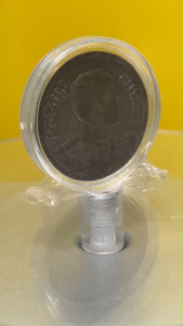 เหรียญ 50 สตางค์ เนื้อเงิน พระบรมรูป - ตราไอราพต รัชกาลที่ 6 พ.ศ.2462 (แบบมีจุด) หายากมาก ๆ