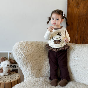 ชุดเด็กผู้หญิงแขนยาว กางเกงขายาวทรงหลวม แฟชั่นฤดูใบไม้ร่วง เสื้อผ้าเด็กผู้หญิง เสื้อผ้าเด็ก เสื้อผ้าเด็ก ชุดเด็ก ชุดเด็ก