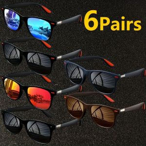 6-piece Mens Trendy Glasses with Neutral Style Comfortable and Durable PC Frame Suitable for Daily Wear