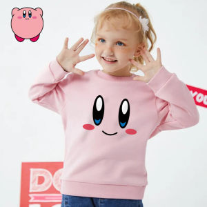 Pink Spring Edition Star Kirby Hoodie Childrens Clothing Cotton Material Cartoon Pattern Girls Spring Fashion Kids Outfits