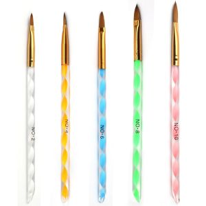 YIKOOLIN. 5pcs Nail Art 3D Crystal Flower Builder Carving Painting pen Acrylic Nail Art Brush Drawing Brush Manicure Salon Set