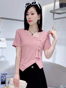 Pure Cotton Korean Style Short Sleeve T-Shirt Womens Summer New Fashion Irregular Fringe Base Shirt Top Casual Style