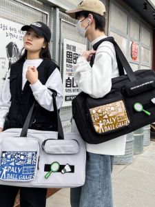 Men Large Capacity Sports Fitness Training Bag Multi-Functional Satchel Travel Bag Badminton Racket Cosmetics Bag Shoulder Bag